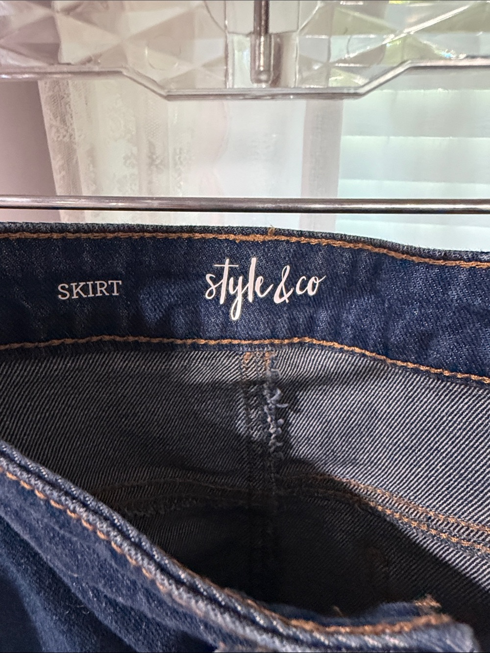 Style & Co. Dark Indigo Button-Front Denim Mini Skirt - Picture 2 of 4